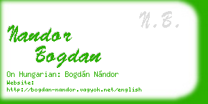 nandor bogdan business card