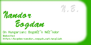 nandor bogdan business card